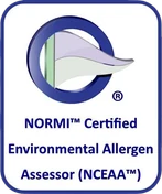 NORMI Certified Environmental Allergen Assessor badge